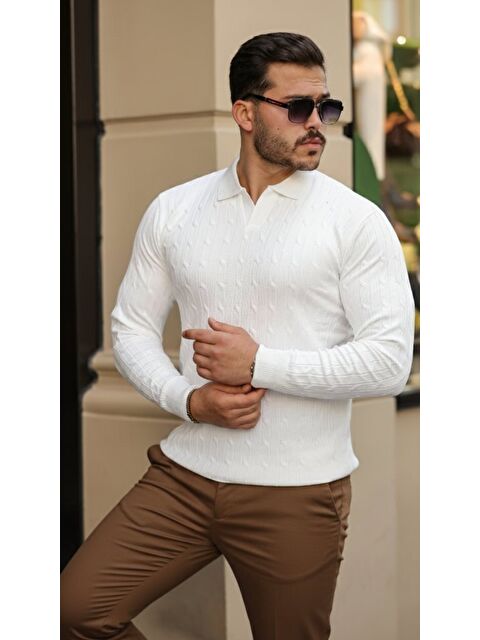 Jane's Erkek Saç örgü Desen Uzun Kollu Triko - S000528908-20063