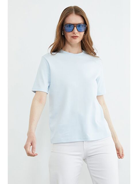 Fullamoda Basic Bisiklet Yaka Salaş Tişört