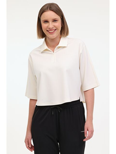 Lumberjack WL JUB 12BKK81 5FX Beyaz Kadın Kısa Kol Tişört - S000355665-20063