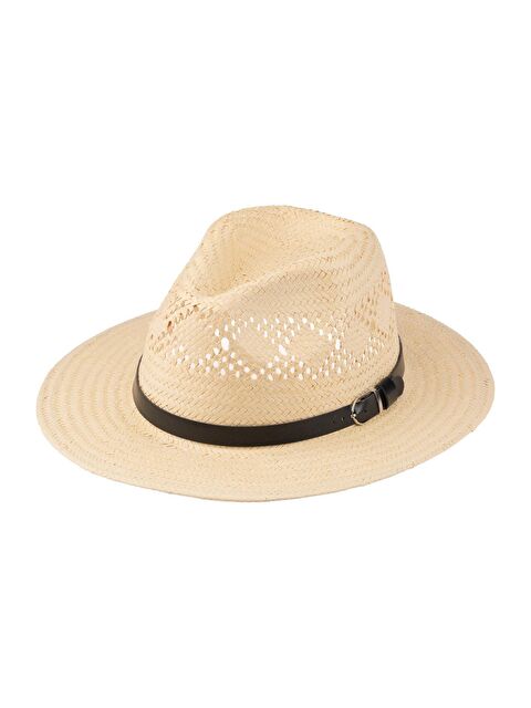 C&City Erkek Kemer Detaylı Hasır Şapka Y25750-16 Bej - S000388363-19928