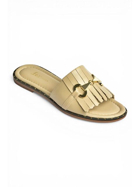 Fox Shoes Bej Kadın Terlik Y291873003