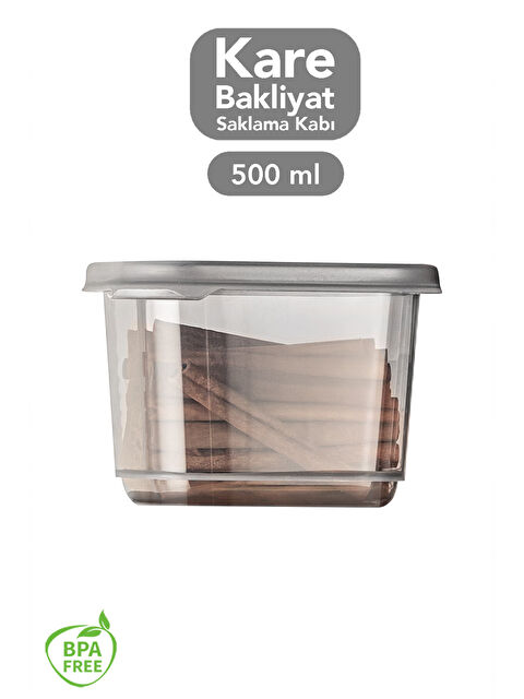 Meleni Home 1 Adet Kapaklı Kare Erzak Saklama Kabı 500 ml
