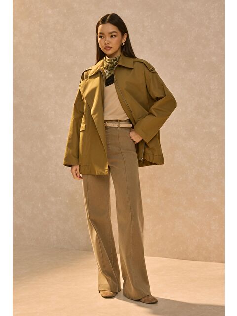 HE-QA Pat Detaylı Ceket Haki