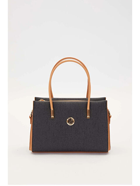 Remsa İnce Saplı Biye Detay Sert Deri Çanta 930543 Siyah