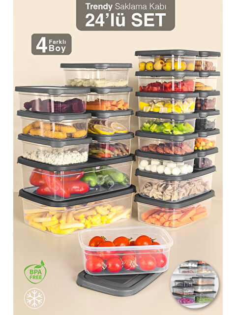 Meleni Home 24'lü Dikdörtgen Erzak Saklama Kabı