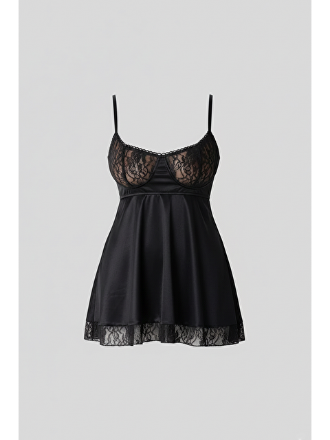 C&City Dantel Detay Babydoll Siyah - S000527744-19351
