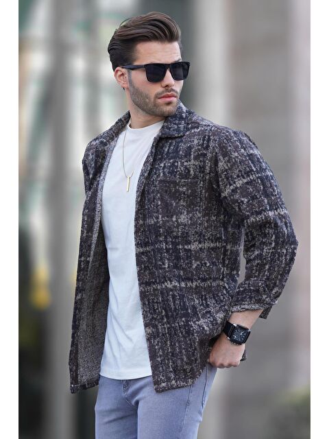 Madmext Kahverengi Desenli Oduncu Erkek Gömlek 6749 - S000423901-19413