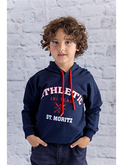 ZEYLAND Erkek Çocuk Kapüşonlu Baskılı Sweatshirt - Lacivert - S000316192-21164