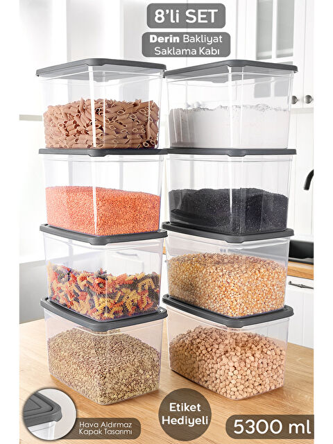 Meleni Home 8 Adet Erzak Saklama Kabı 5300 ml