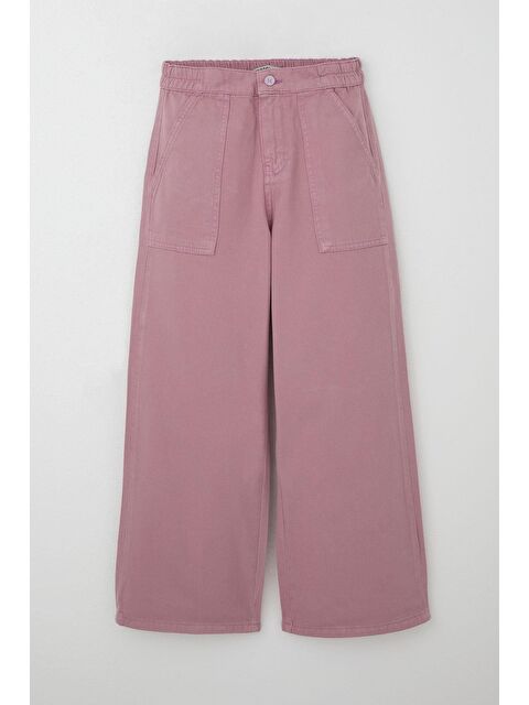 Breeze Kız Çocuk Gabardin Pantolon Geniş Paça Beli Lastikli Gülkurusu (5-9 Yaş) - S000401062-20028