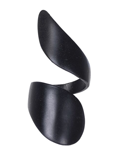 Labalaba Kadın Siyah Oksit Lak Kaplama Dolama Formlu Ayarlanabilir Splash Yüzük - S000502664-22238