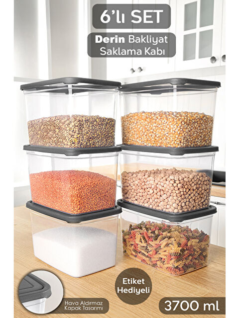 Meleni Home 6 Adet Erzak Saklama Kabı 3700 ml