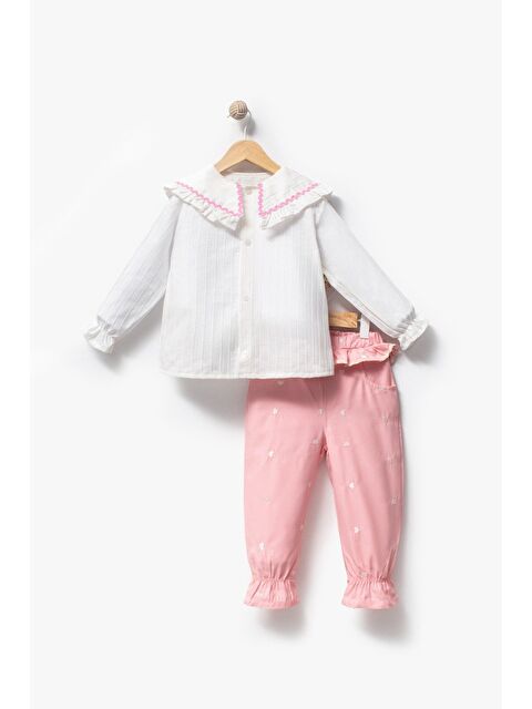 Jikko Baby Su Taşı Yaka Detaylı Kız Bebek Alt Üst Takım 9092