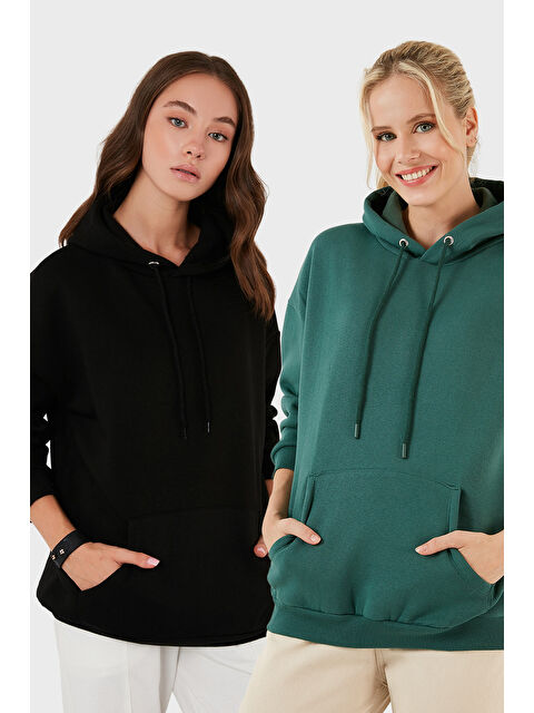 Lela Regular Fit Pamuklu Kapüşonlu Yaka Şardonlu Kışlık 2'li Paket Sweat 5863854S2 - S000463838-37449