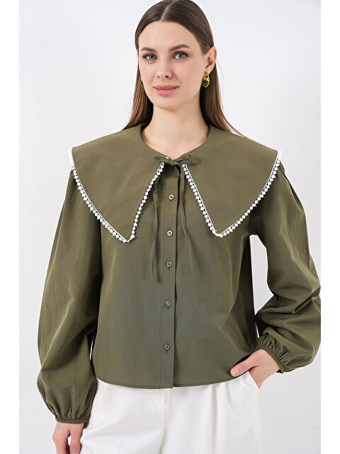 Bigdart Kadın Bebe Yaka Gömlek 20314 - Haki - S000377797-18547