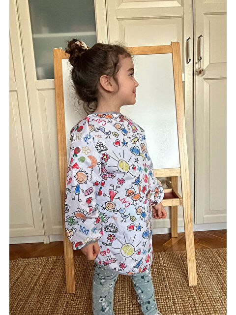 Yorni 7-11 Yaş, Family, Sıvı Geçirmez, Makinede Yıkanabilir, Uzun Kollu Çocuk, Aktivite Mama Önlüğü - S000149526-20063