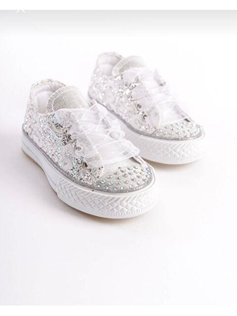 GÖRKEM BEBE AYAKKABI VE TEKSTİL TAŞLI BAGCIKLI GÜMÜŞ ORTOPEDİK KIZ  ÇOCUK AYAKKABI 21-30 IŞIKLIDIR - S000504810-37228
