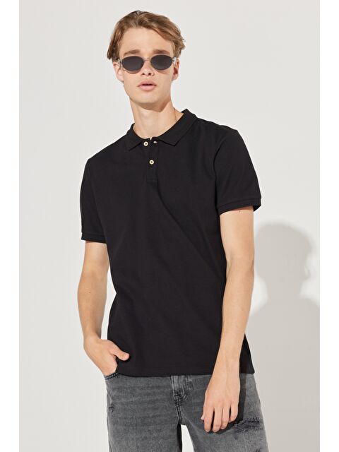 Riders by Lee Regular Fit Normal Kesim %100 Pamuk Polo Yaka Siyah Tişört - S000470493-19351