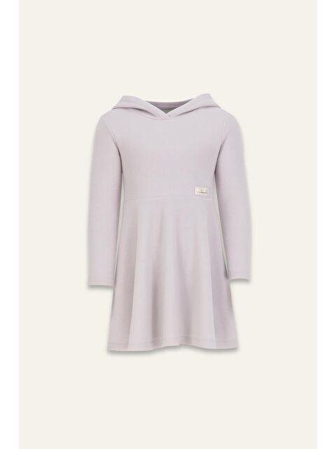 ZEYLAND Kız Çocuk Kapüşonlu Yumoş Elbise - Gri - S000532712-20600