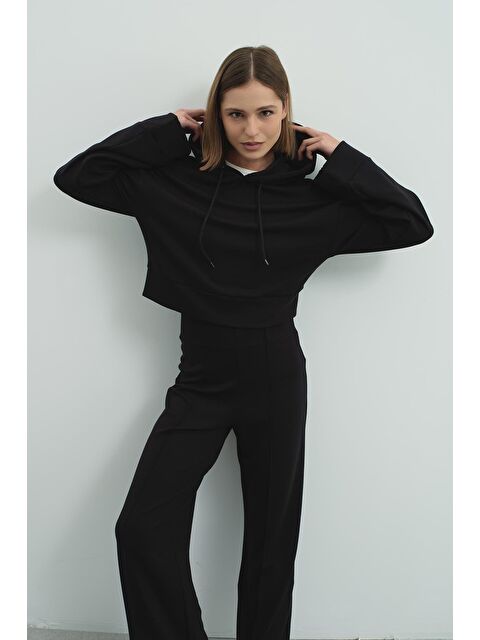 C&City Pure Touch Kapüşonlu Sweat Siyah - S000464534-19351