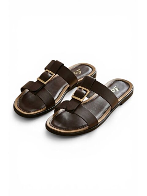 Fox Shoes Kahverengi Kadın Terlik Y973447209