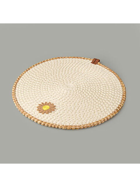 Evidea Soft Çiçek Nakışlı Supla - Ekru - 33x33 cm - S000508647-19965