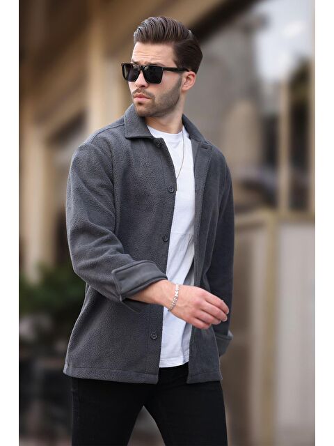 Madmext Füme Düğmeli Erkek Polar Gömlek 6753 - S000423903-33408