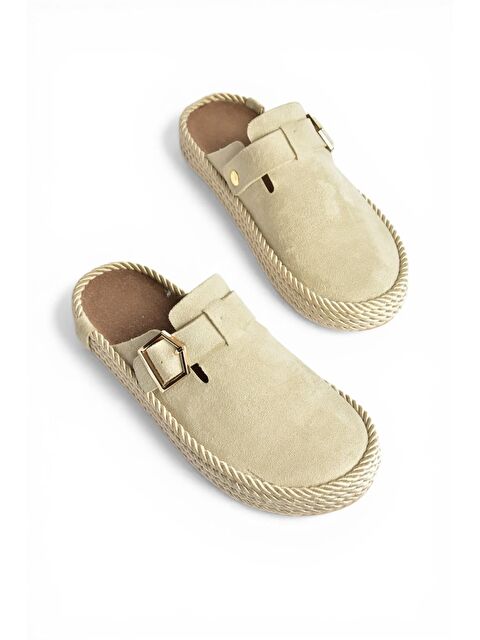 Fox Shoes Bej Kadın Terlik Y596148402