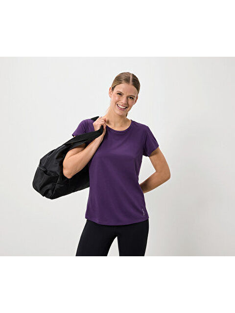 Tchibo Kadın Spor Üst, Kısa Kol, Lila