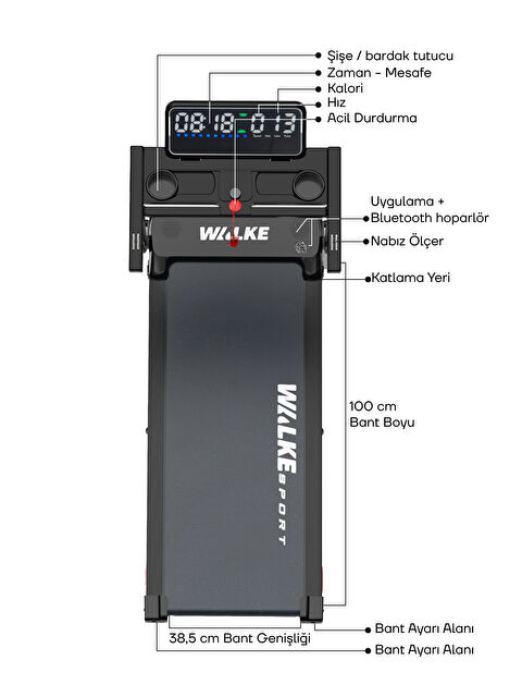 WALKE PREMİUM KOMPAKT KOŞU BANDI - S000521500-19351