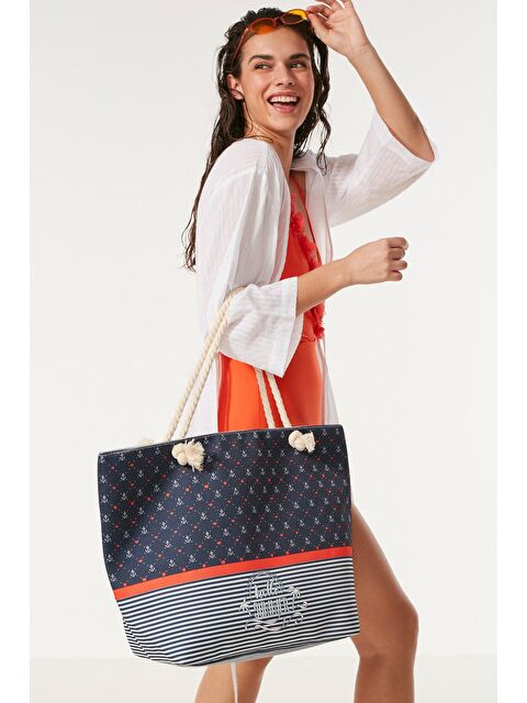 C&City Dijital Baskılı Plaj Çantası Y8670-02 Çok Renkli - S000216600-23173