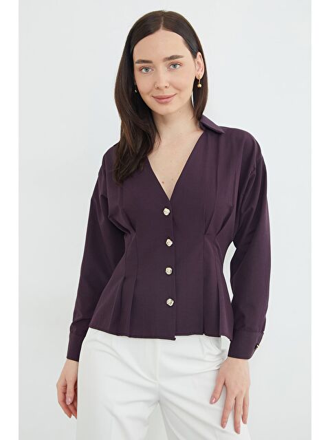 Fullamoda Beli Pensli Pileli Gömlek