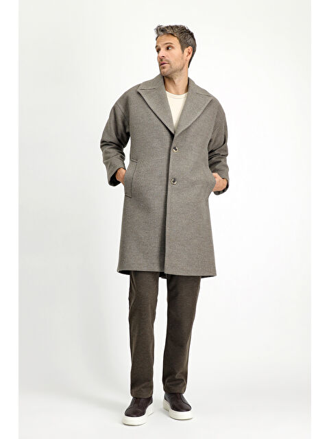 Kiğılı Oversize Yünlü Palto