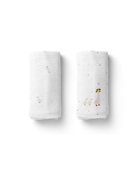 Casadora Baby Nakışlı 100% Pamuk Müslin Örtü Seti (90X90 CM 2'Li) - S000125370-36