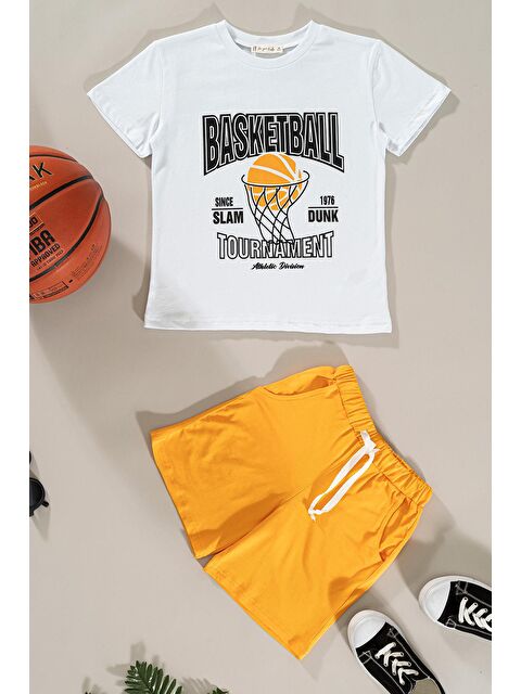 For You Kids Basketball Baskılı Tshirt Şort Takım - S000171628-20063