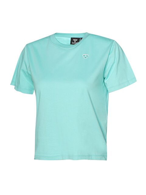 Hummel T-Ic Icona Regular Kadın Mavi Yuvarlak Yaka Tişört