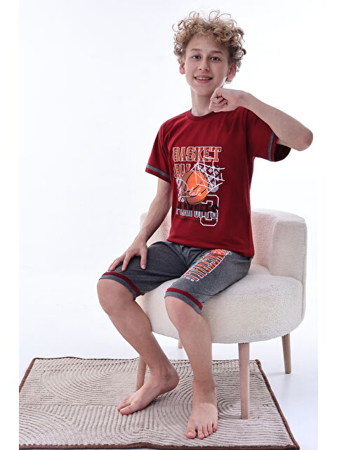 Formo Erkek Çocuk %100 Doğal Pamuk Kısa Kollu  Kaprili Pijama Takımı - S000397740-19951