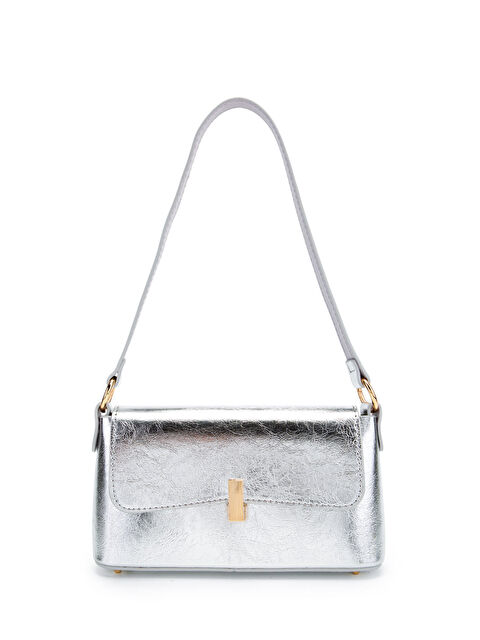 Minebag Kapaklı Baget Lara Kadın El Ve Omuz Çanta Gümüş