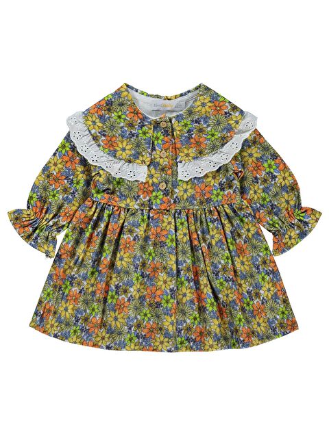 Zeyneva Timo Bebe Yaka Elbise 6-18 Ay - Sarı