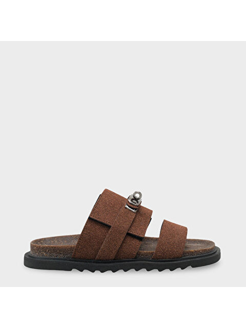 Capone Outfitters Regan Düz Topuklu Metal Tokalı Konfor Kadın Terlik