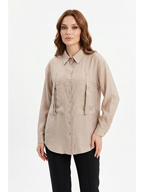 Remsa Önden İki Cepli Toka Detaylı Gömlek 191 Taş