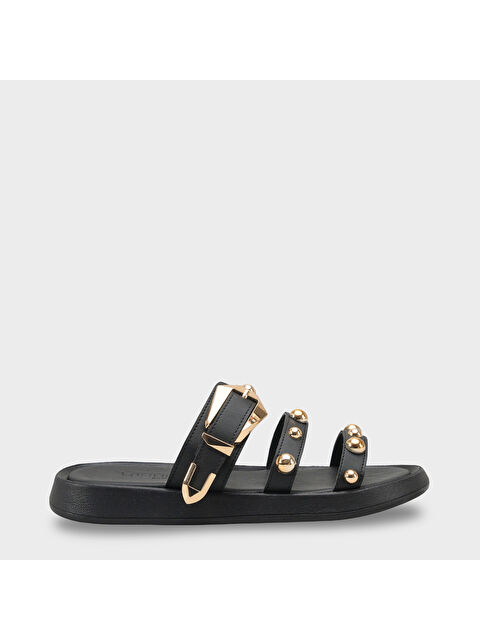 Capone Outfitters Nollie Yuvarlak Burunlu Metal Aksesuarlı Kadın Terlik