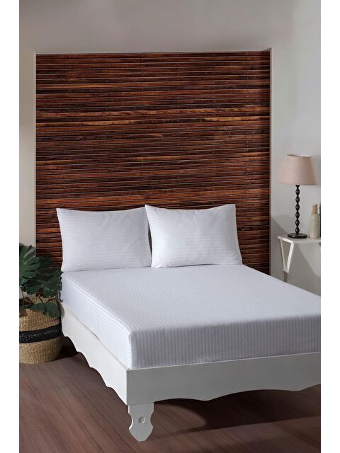 Varol Tek Kişilik Fitted Pamuk Saten Çarşaf Takımı - Beyaz GRI/DUZ,SADE - S000398609-20063