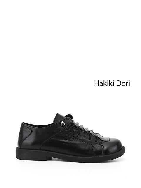 GÖNDERİ(R) Kadın SİYAH Bağcıklı Hakiki Deri Sneaker - S000493309-19351