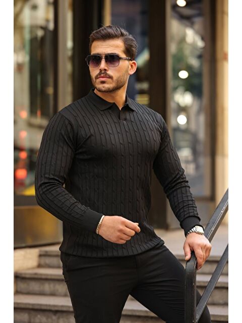 Jane's Erkek Saç örgü Desen Uzun Kollu Triko - S000528908-19351