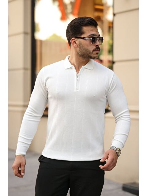 Jane's Erkek Pirinç Desenli Uzun Kollu Yakalı Triko - S000528932-20063