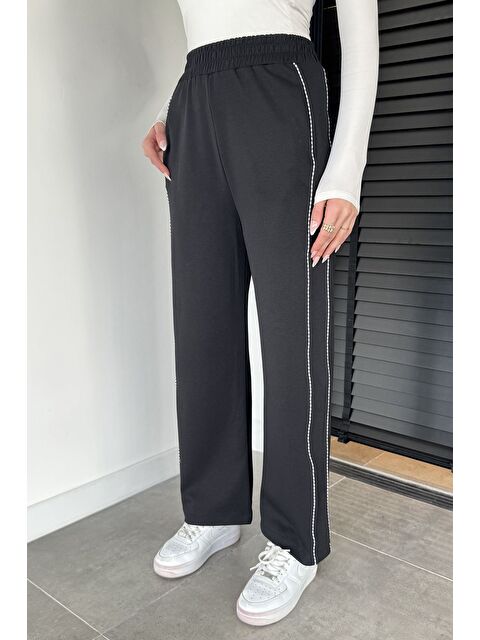 Gülseli Kadın Bel Lastikli Yan Şerit Detaylı Pantolon - S000517435-19351