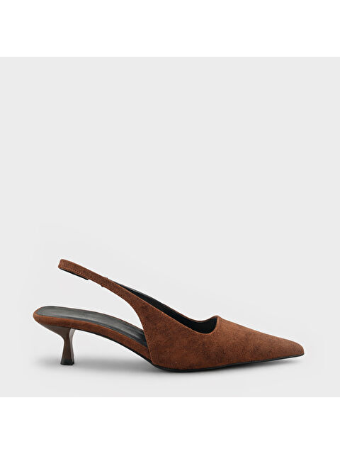 Capone Outfitters Lynett Sivri Burunlu Orta Topuklu Arkası Kare Arkadan Bantlı Kadın Ayakkabı