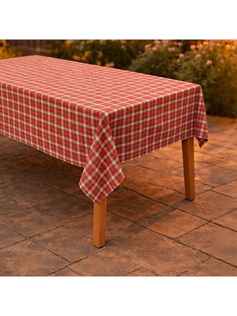 Evidea Soft Ekose Masa Örtüsü - Renkli - 160x160 cm - S000508654-23173