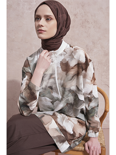 ARMİNE Desenli Tunik Yeşil